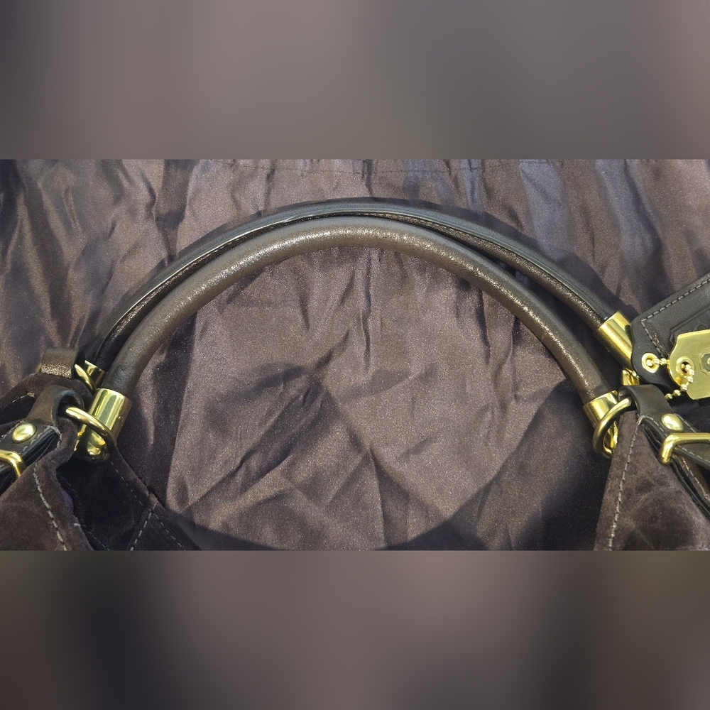 Coach Madison Embossed Suede Leather Shoulder Bag - Picture 10 of 13